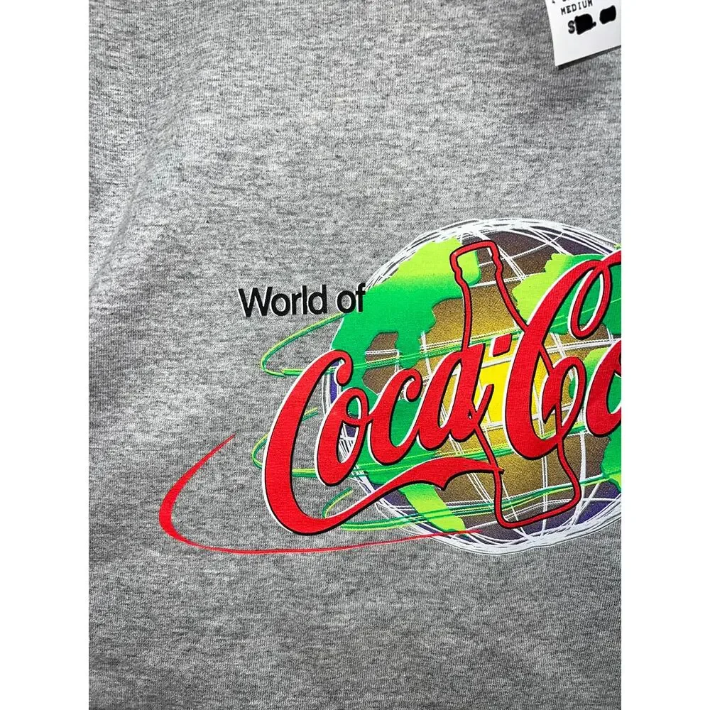 Vintage Coca-Cola Shirt World of Coke Atlanta Gray NWT Tee VTG M Medium